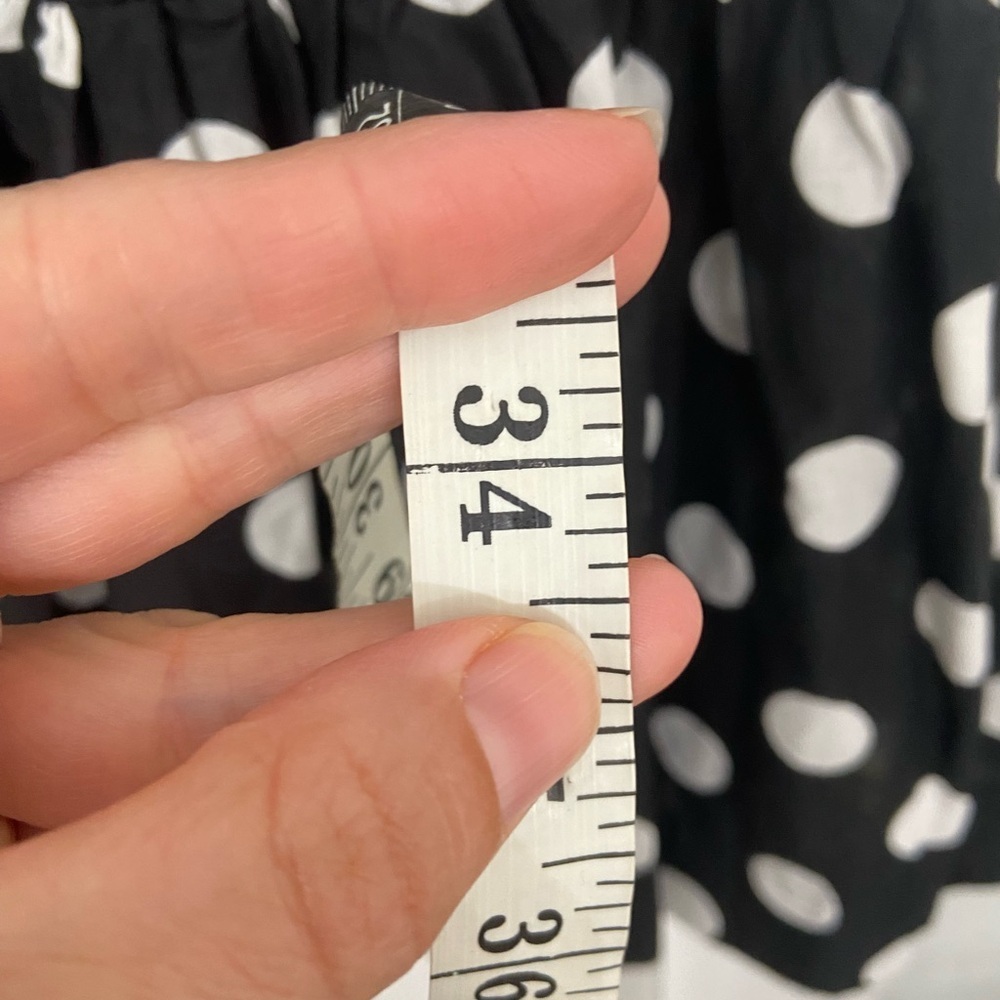 Black Halo Zuma Polka Dot Cotton Mini Dress Black & White Size Small - Picture 10 of 10